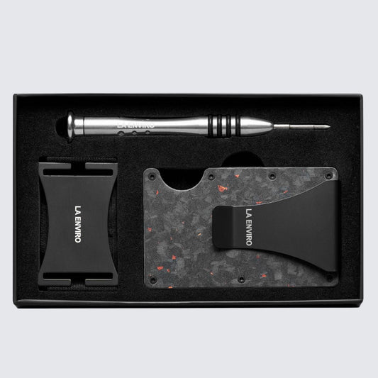 LORNE Forged Carbon Wallet I Matte Red-0
